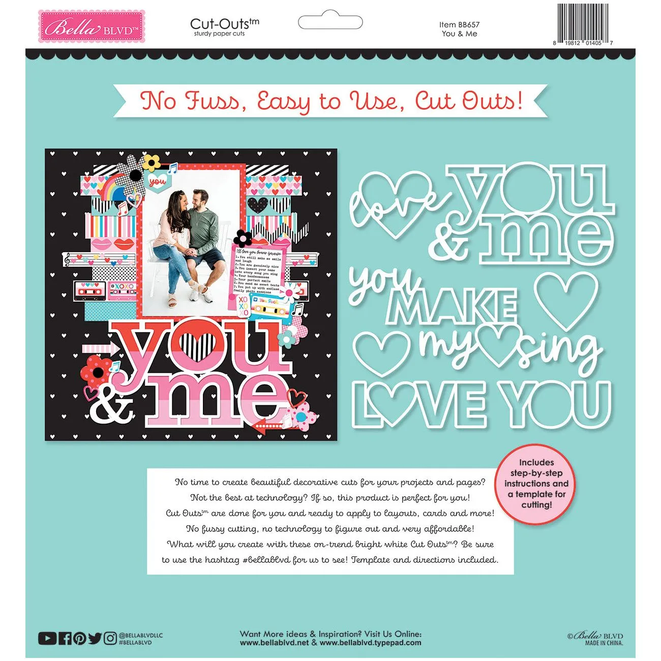 Bella Blvd - Just Because Collection - Coordinating - Cut Outs - You & Me / BB2657