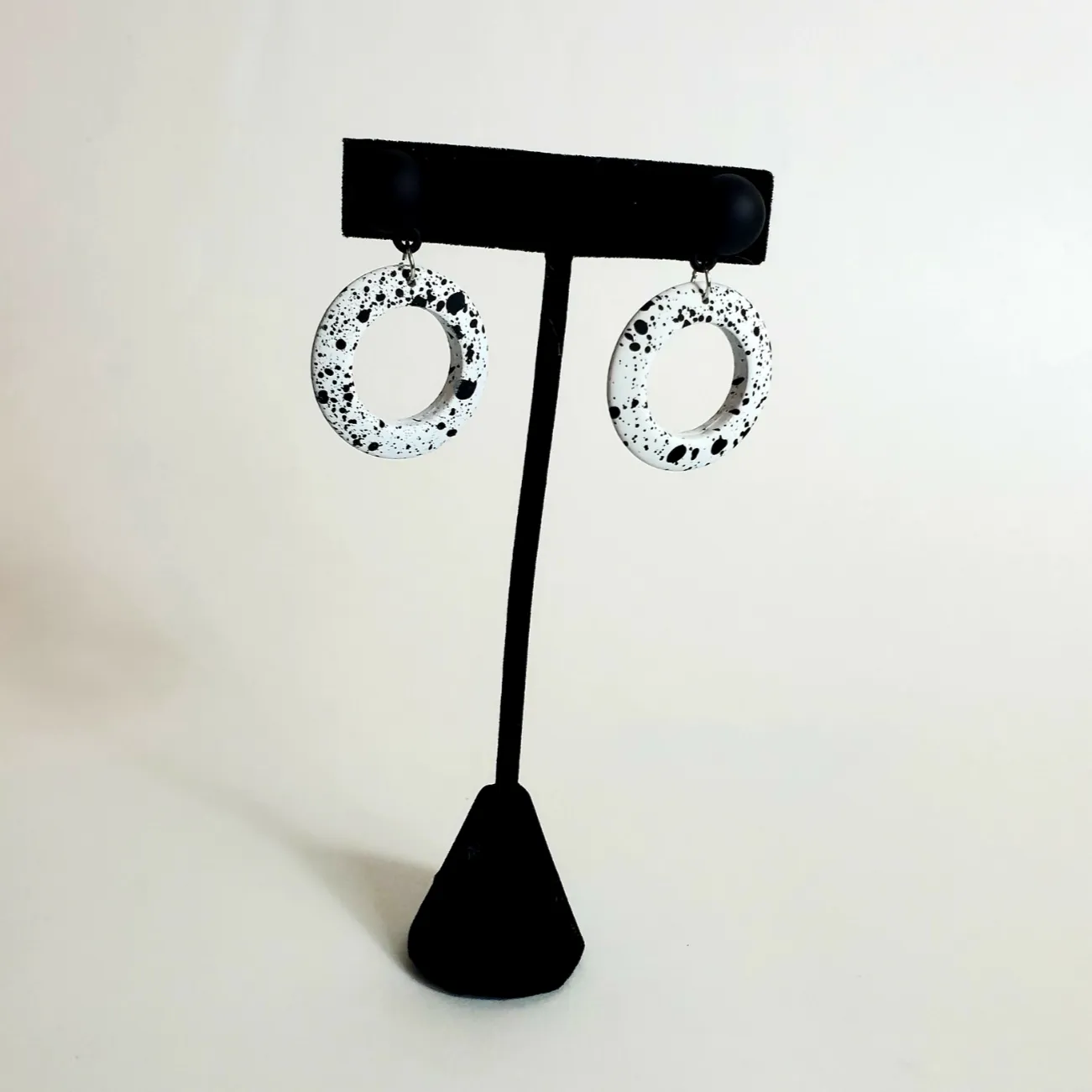Black & White Paint splotch Earring