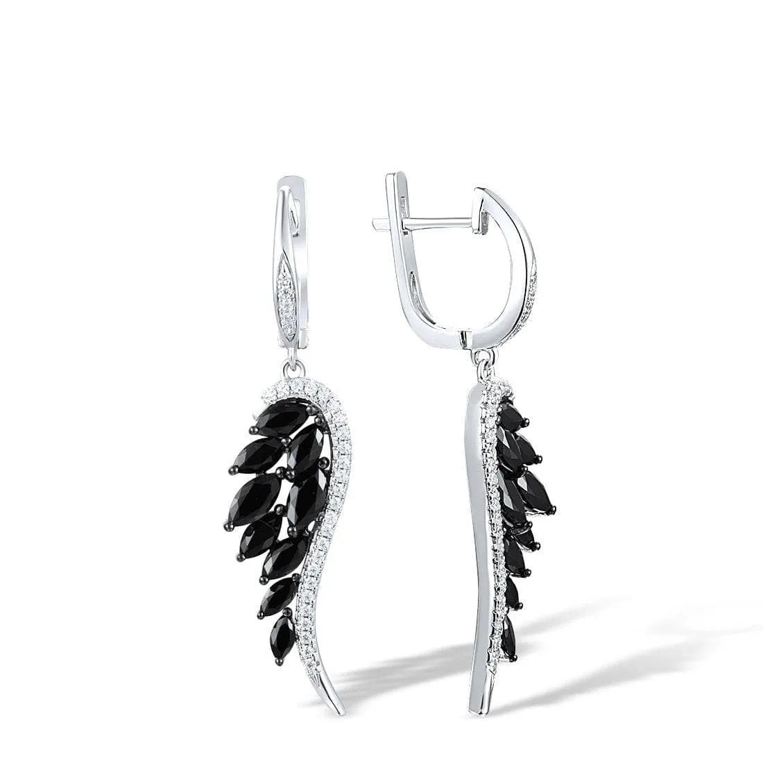 Black Angel Wings with Diamond Jewelry Set