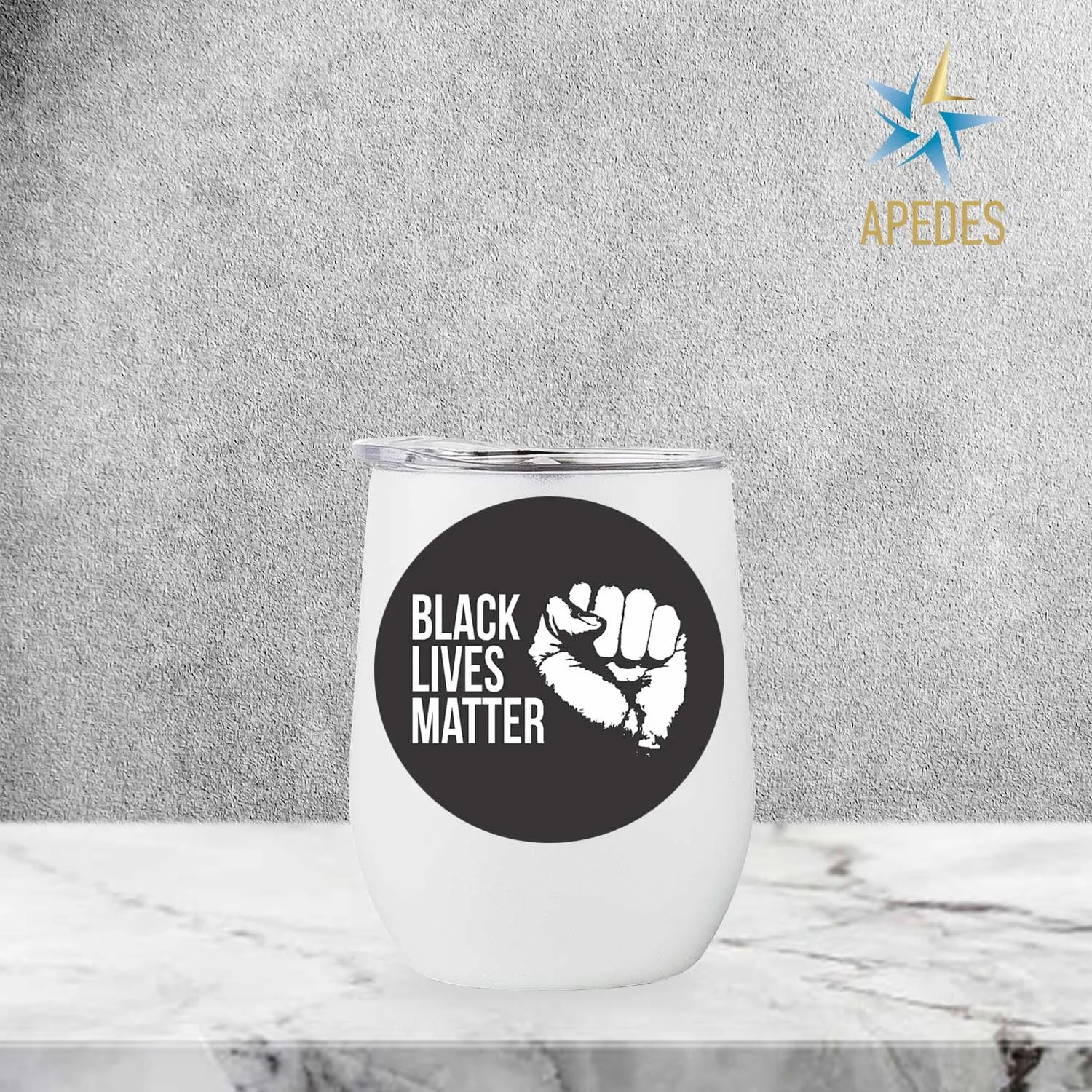 Black Lives Matter Stainless Steel Stemless Wine Cup 12 OZ
