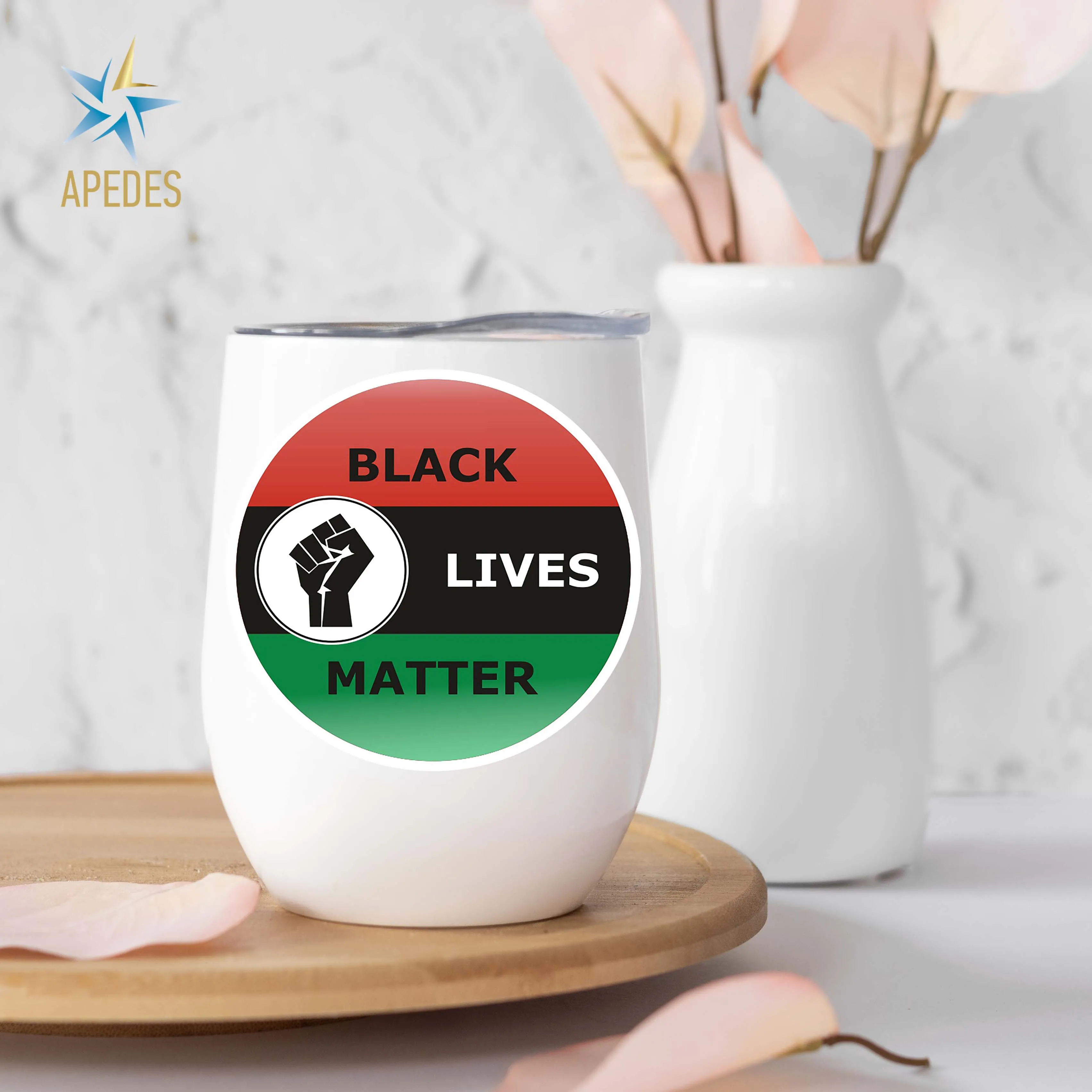 Black Lives Matter Stainless Steel Stemless Wine Cup 12 OZ
