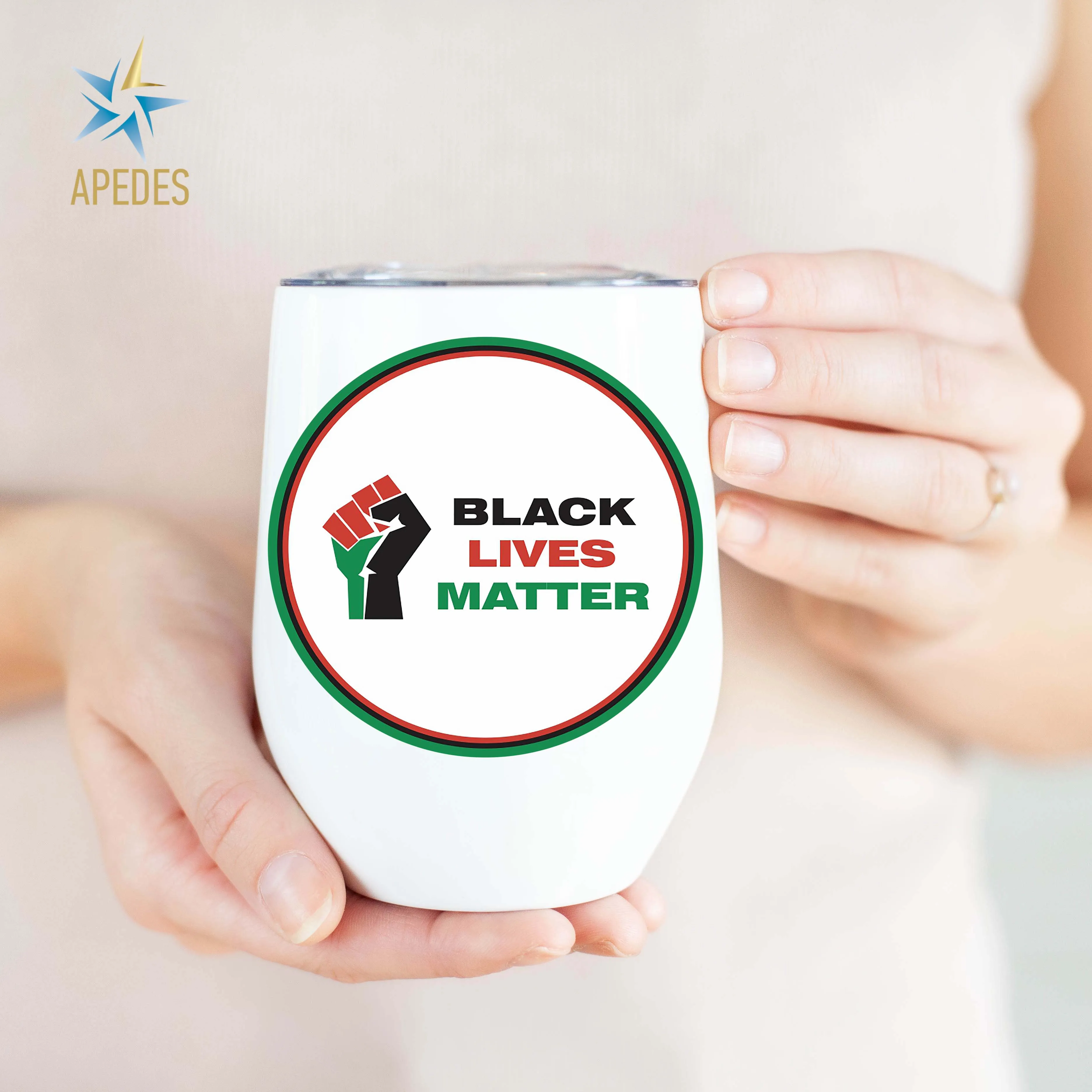 Black Lives Matter Stainless Steel Stemless Wine Cup 12 OZ