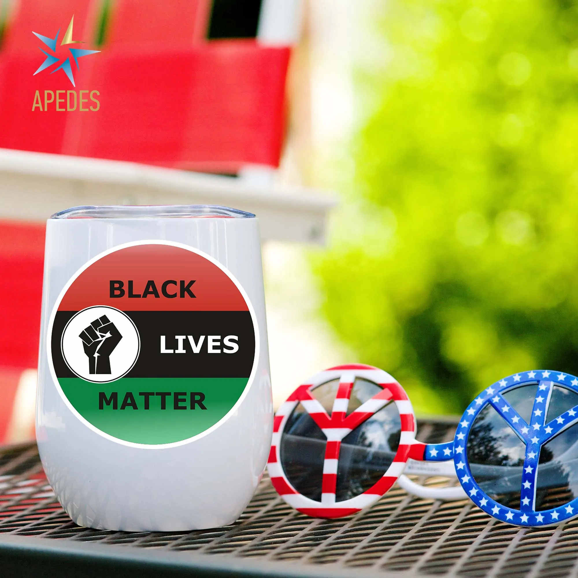 Black Lives Matter Stainless Steel Stemless Wine Cup 12 OZ