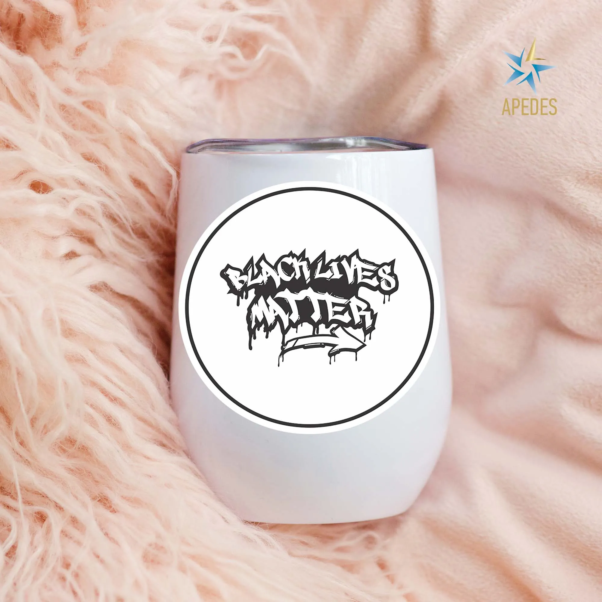 Black Lives Matter Stainless Steel Stemless Wine Cup 12 OZ