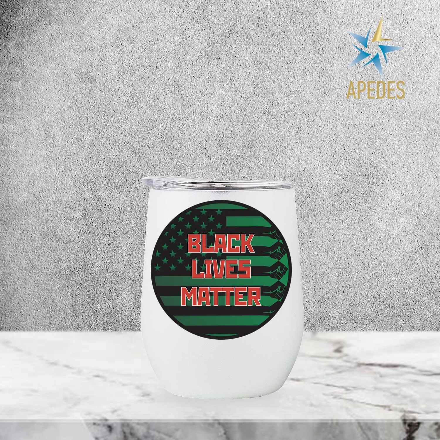 Black Lives Matter Stainless Steel Stemless Wine Cup 12 OZ
