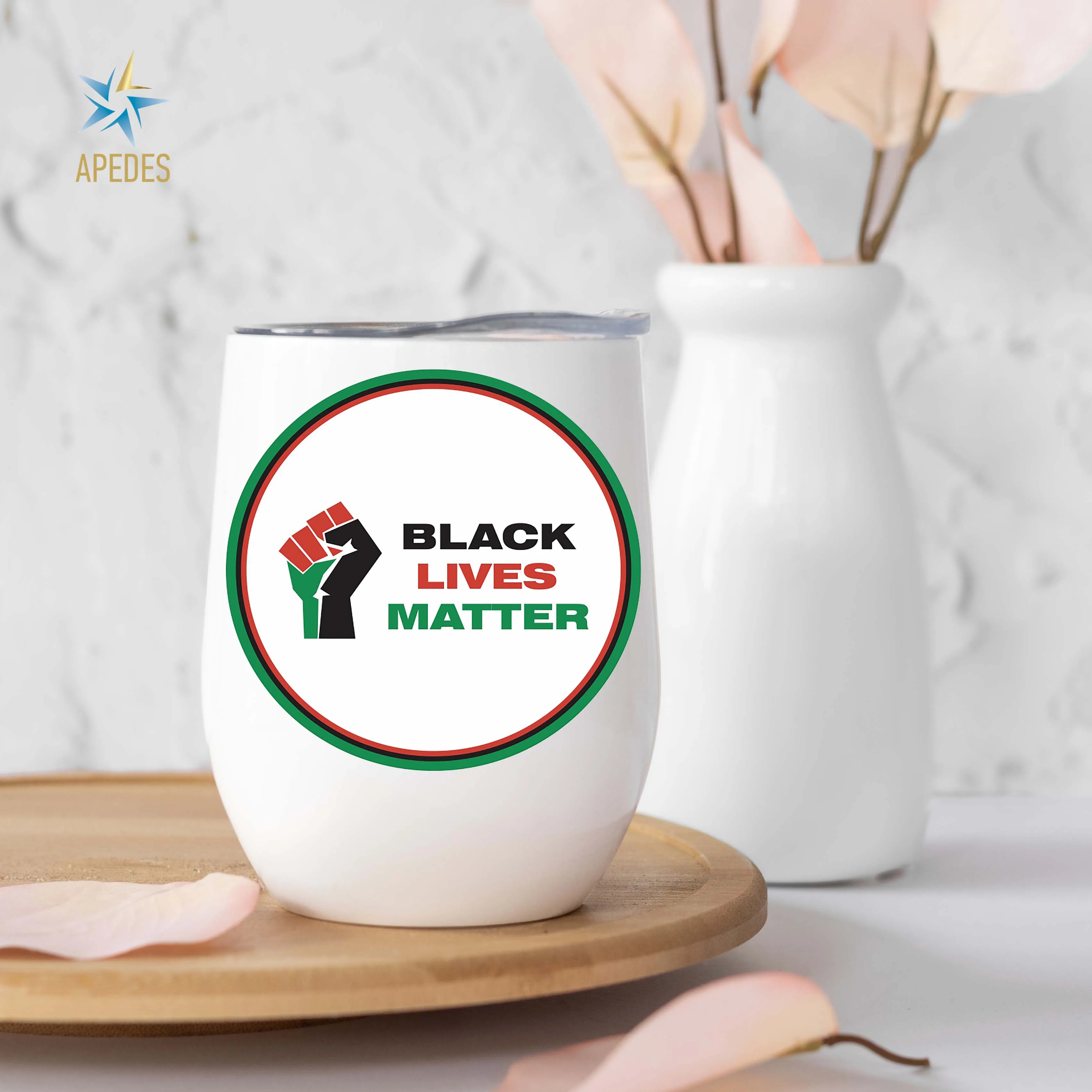 Black Lives Matter Stainless Steel Stemless Wine Cup 12 OZ