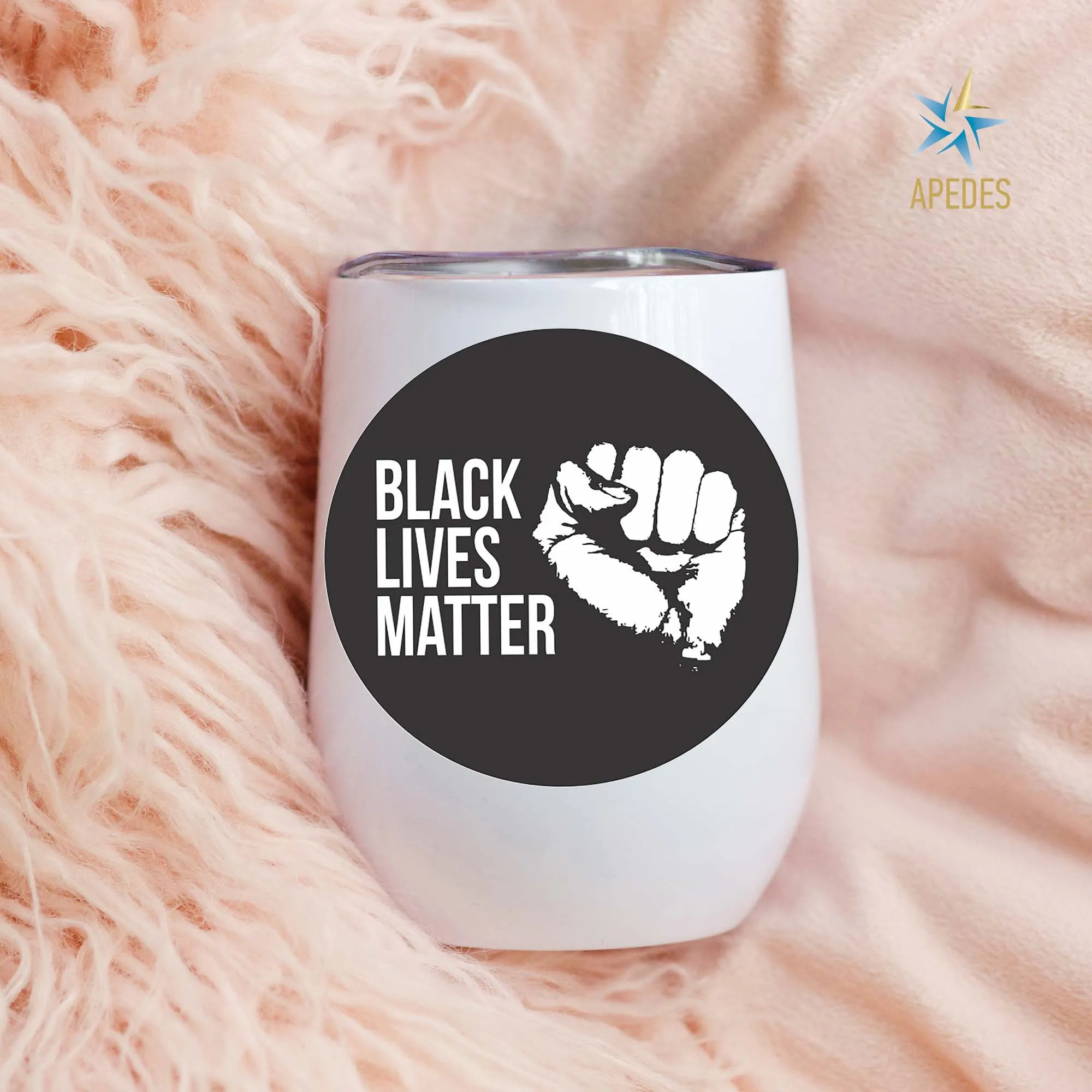 Black Lives Matter Stainless Steel Stemless Wine Cup 12 OZ