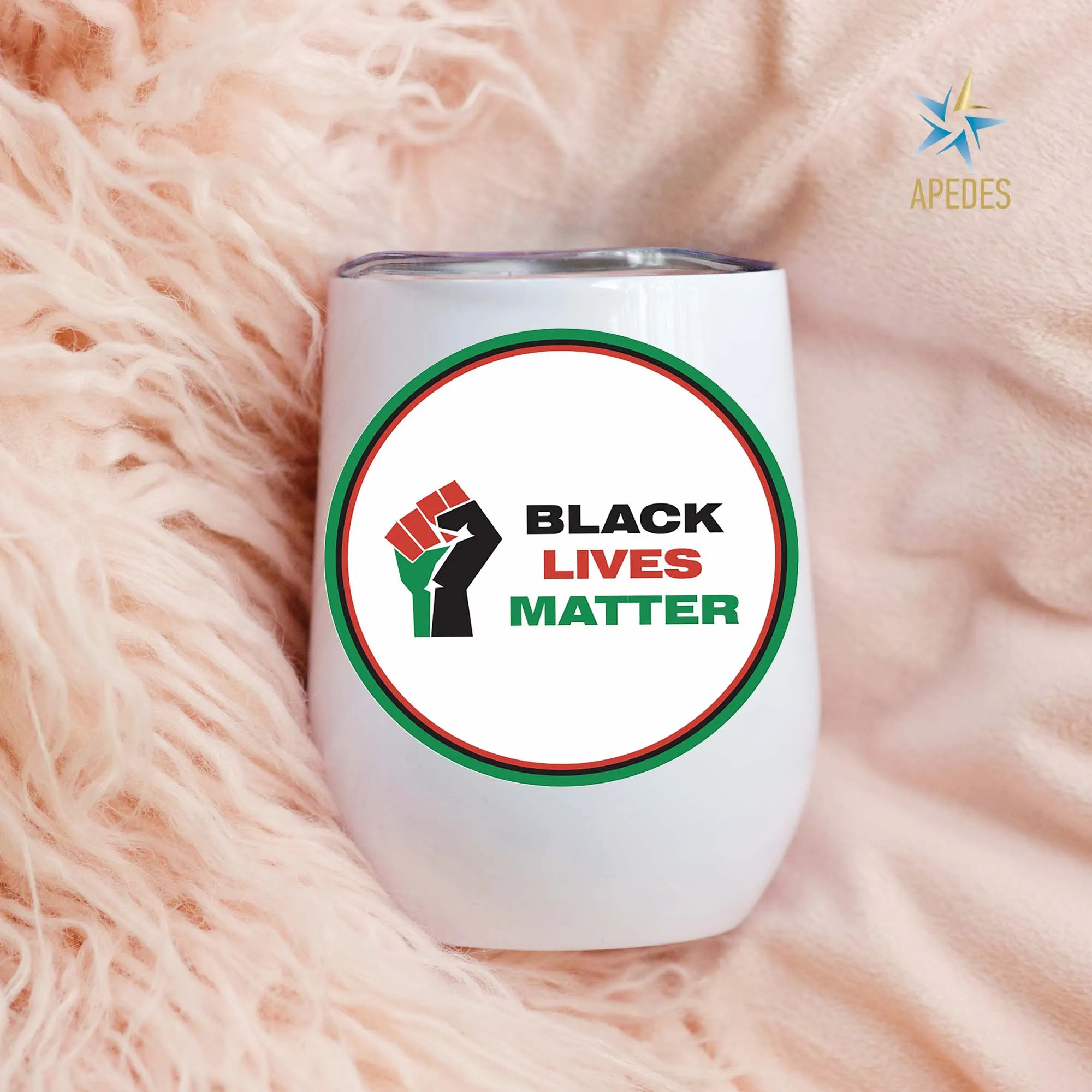 Black Lives Matter Stainless Steel Stemless Wine Cup 12 OZ