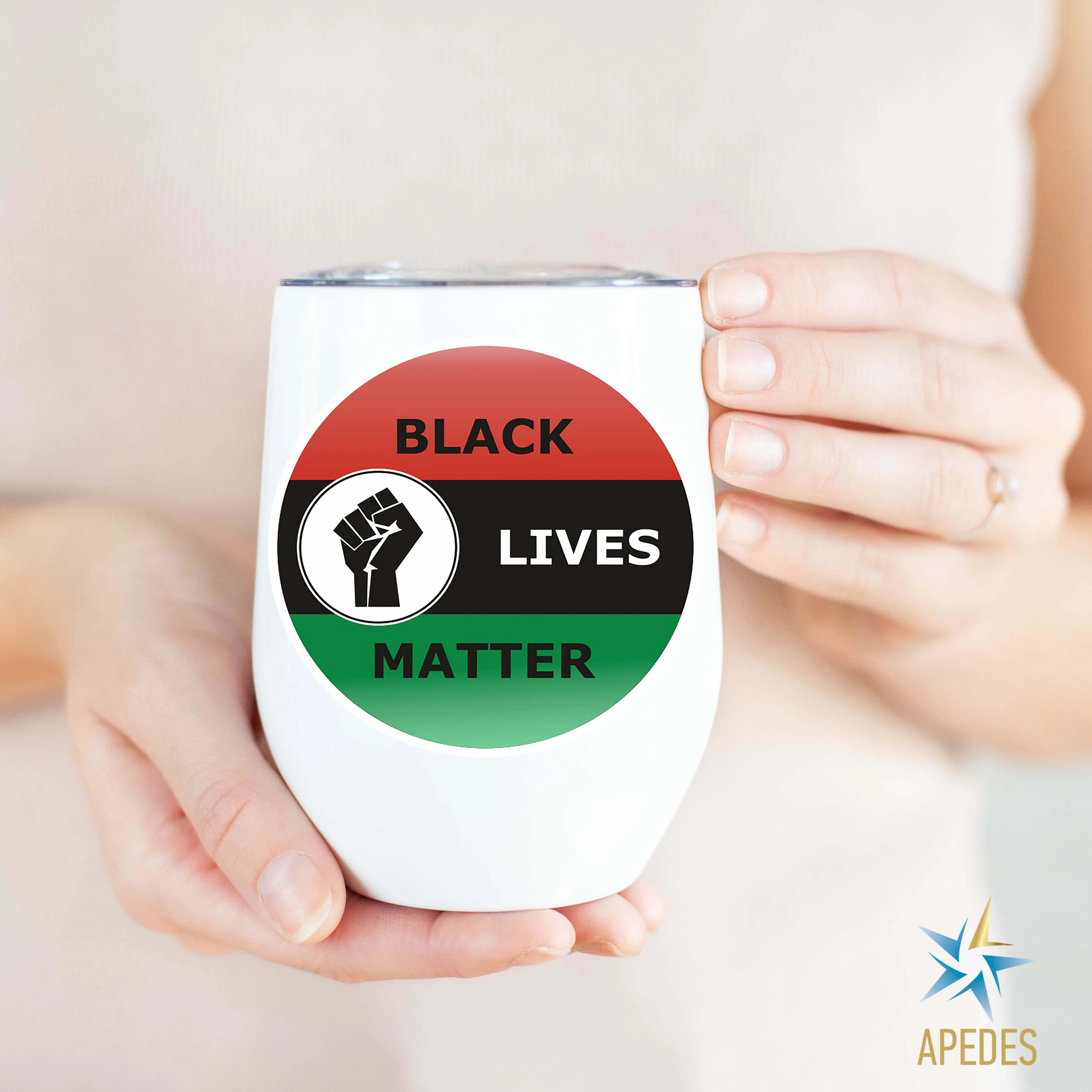 Black Lives Matter Stainless Steel Stemless Wine Cup 12 OZ