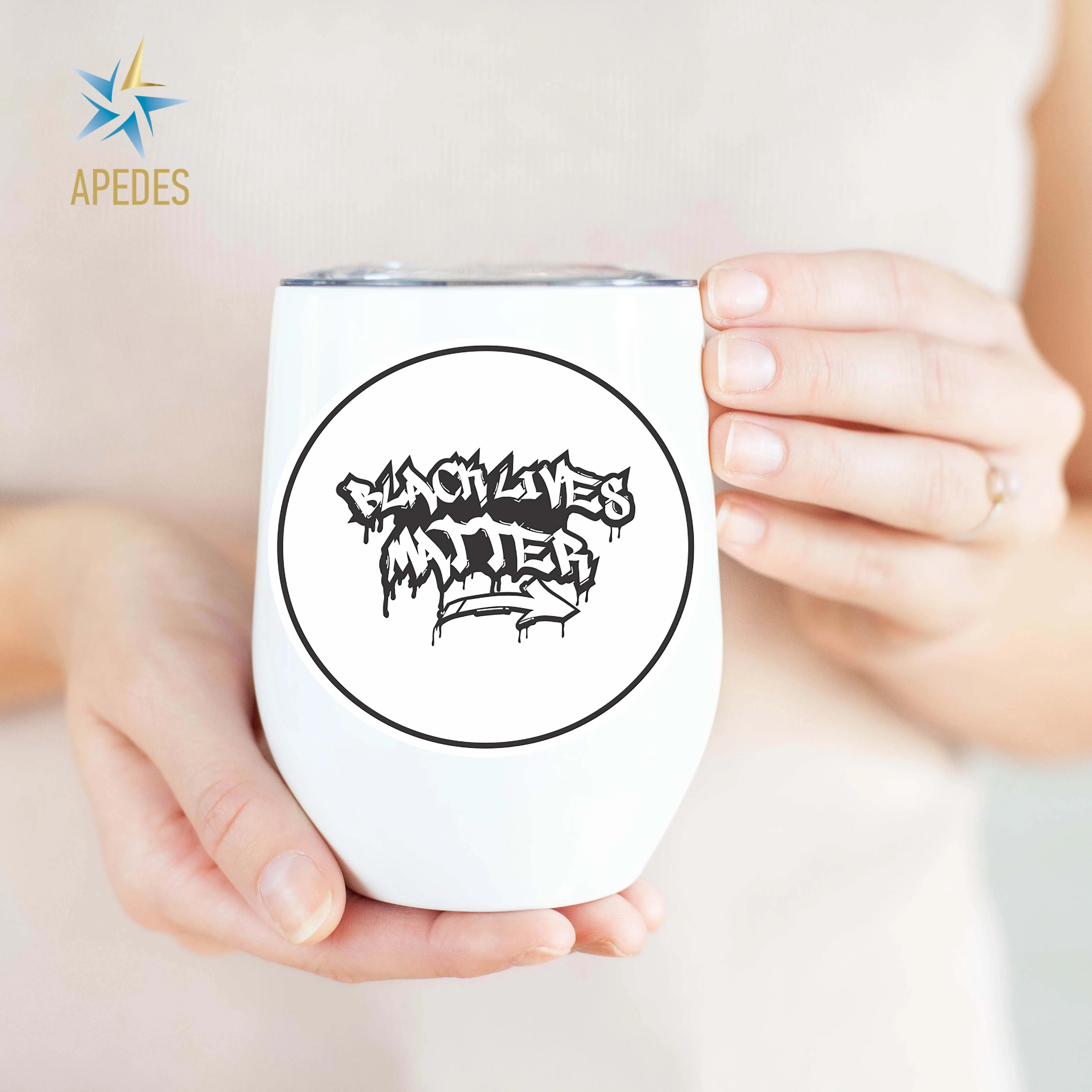 Black Lives Matter Stainless Steel Stemless Wine Cup 12 OZ