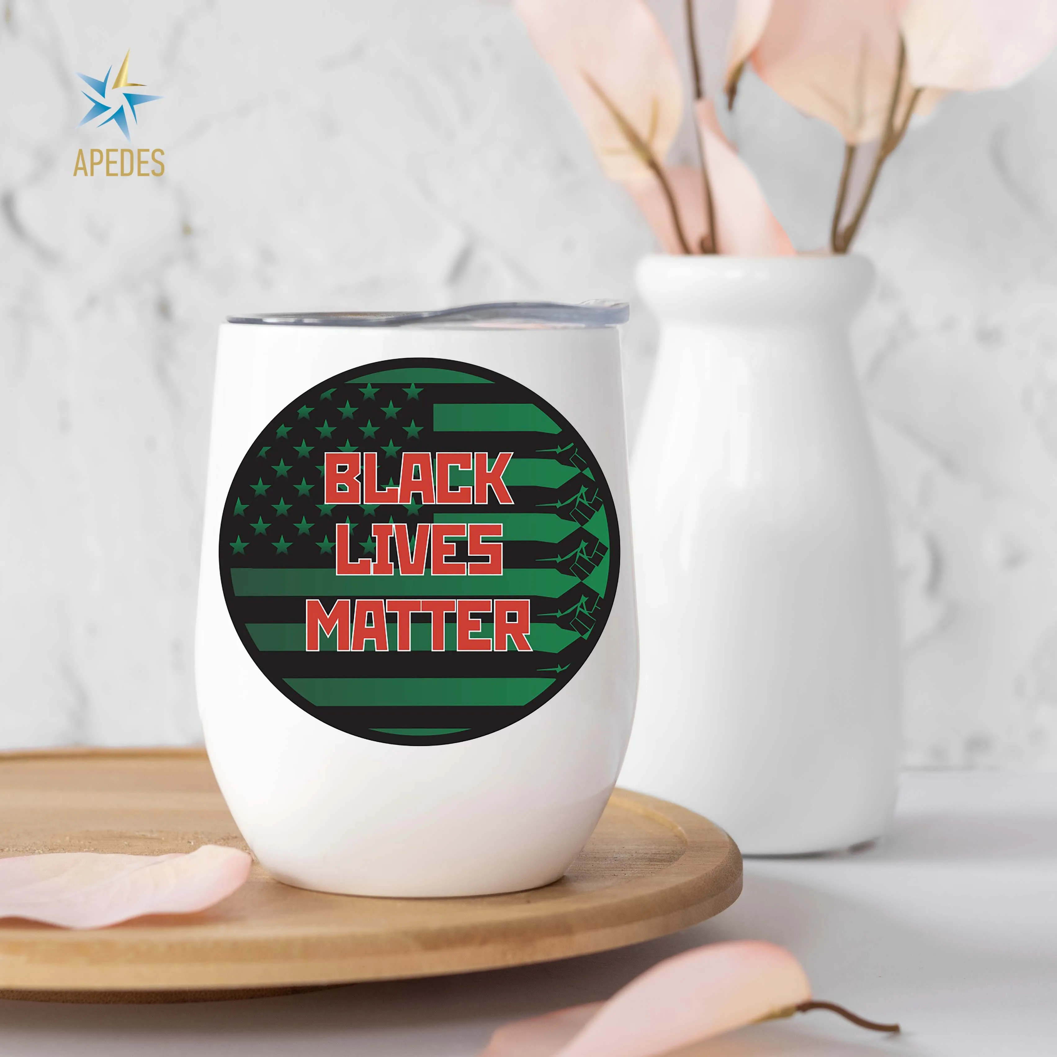 Black Lives Matter Stainless Steel Stemless Wine Cup 12 OZ