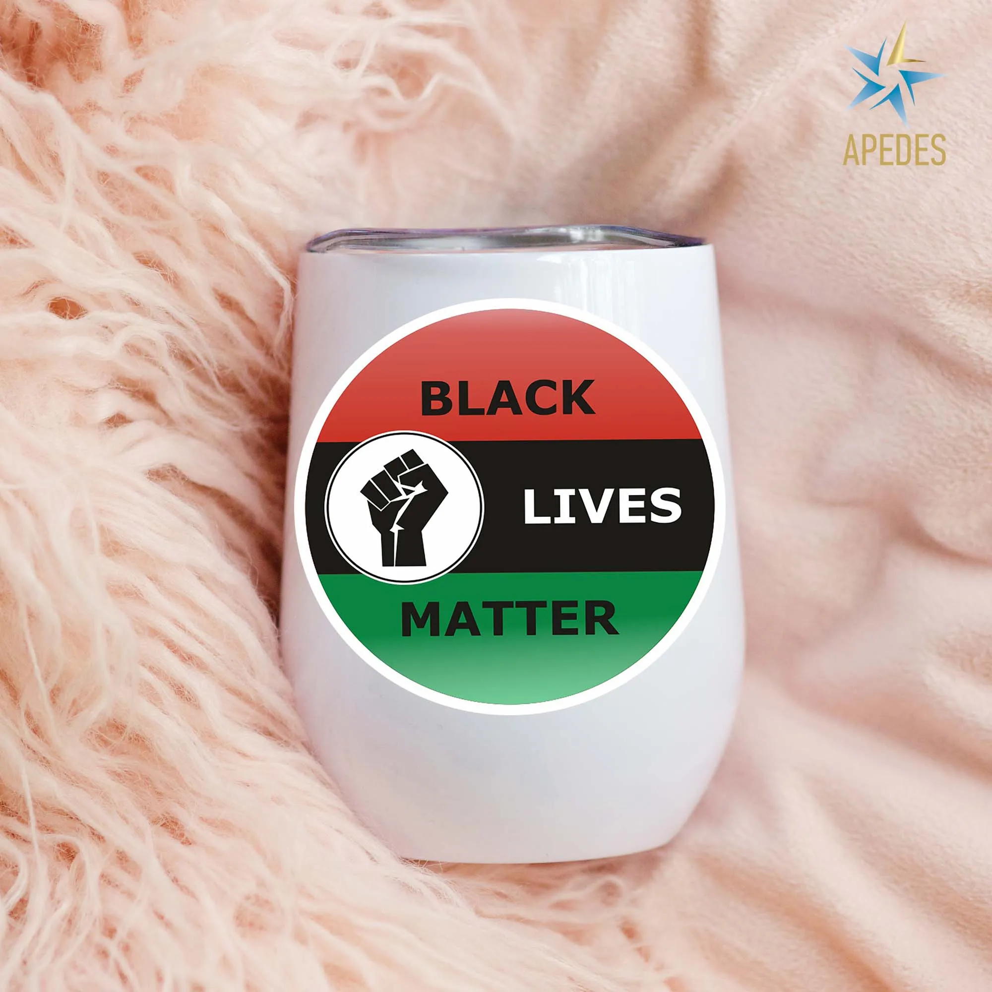 Black Lives Matter Stainless Steel Stemless Wine Cup 12 OZ