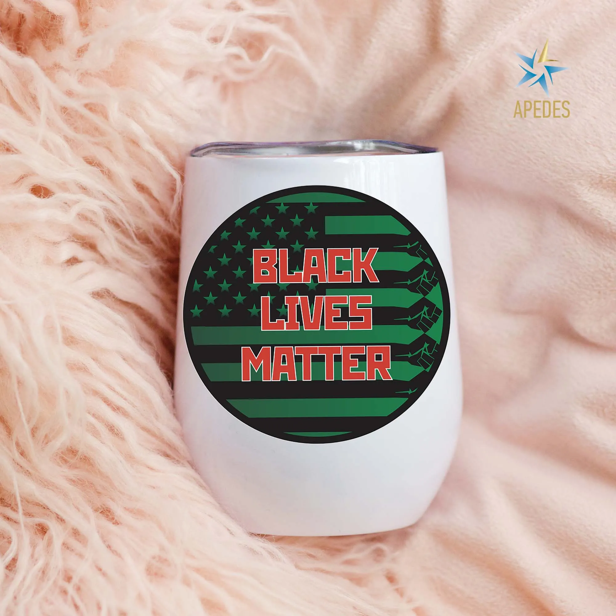 Black Lives Matter Stainless Steel Stemless Wine Cup 12 OZ
