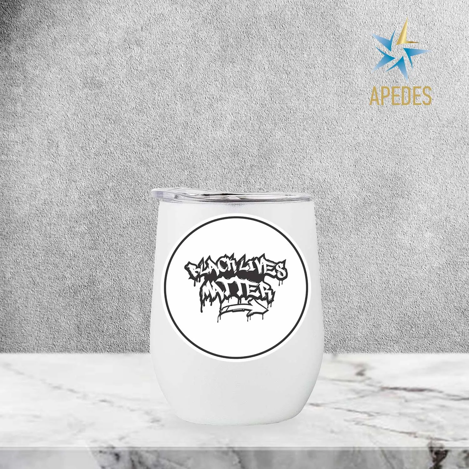 Black Lives Matter Stainless Steel Stemless Wine Cup 12 OZ
