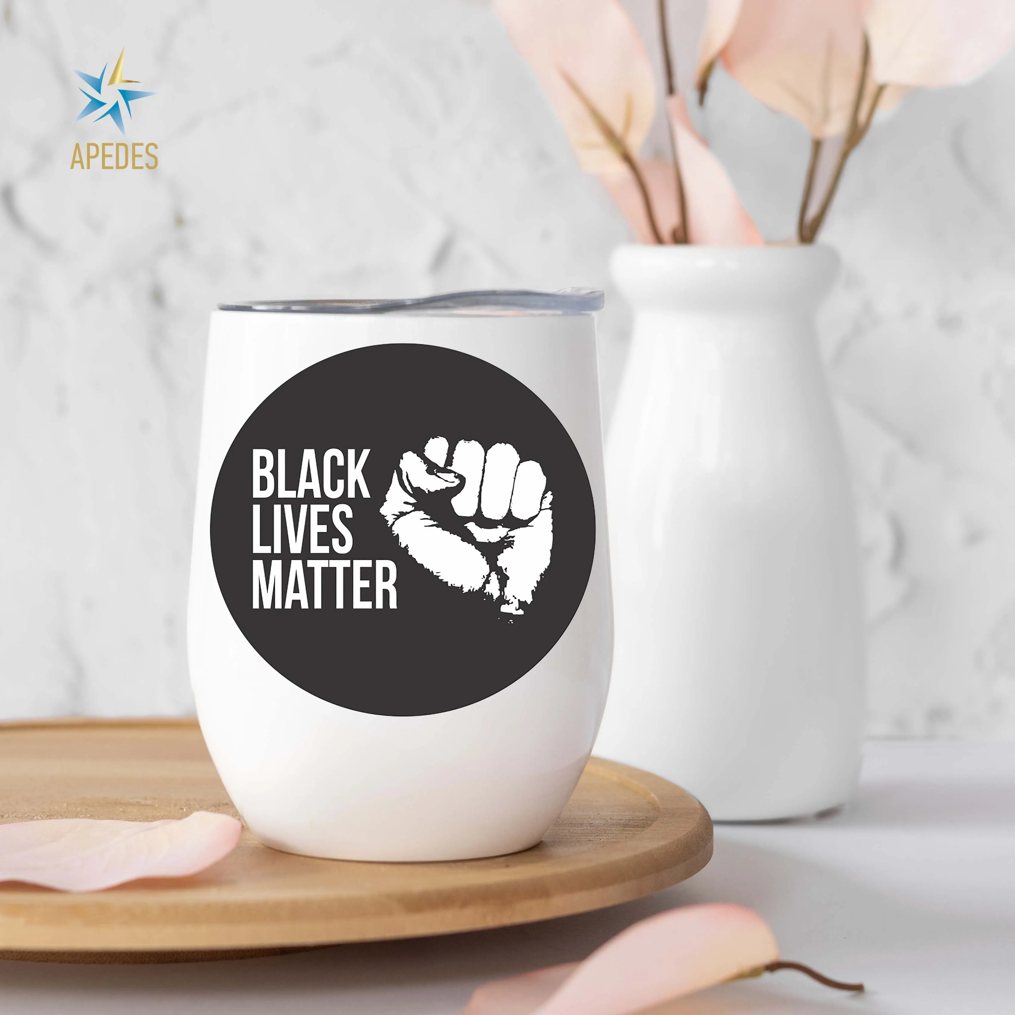 Black Lives Matter Stainless Steel Stemless Wine Cup 12 OZ