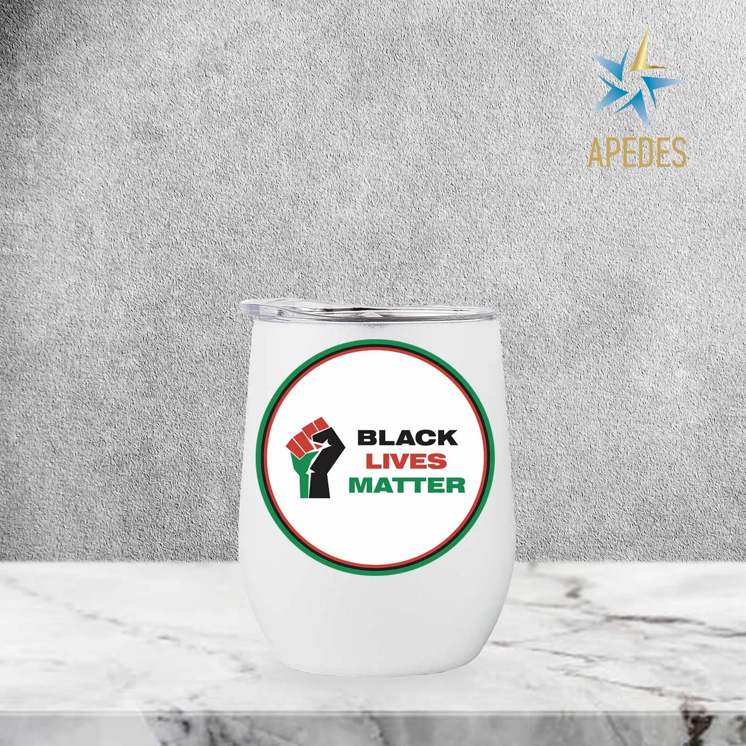 Black Lives Matter Stainless Steel Stemless Wine Cup 12 OZ