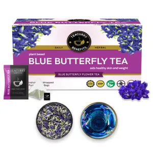 Blue Butterfly Pea Tea - For Skin Glow, Hair Growth, Eyesight - Blue Pea Flower Tea