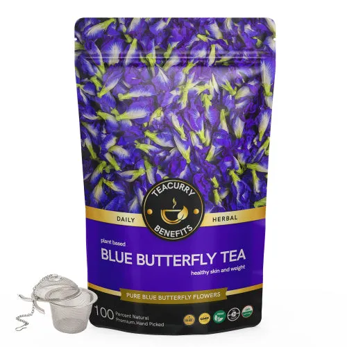 Blue Butterfly Pea Tea - For Skin Glow, Hair Growth, Eyesight - Blue Pea Flower Tea