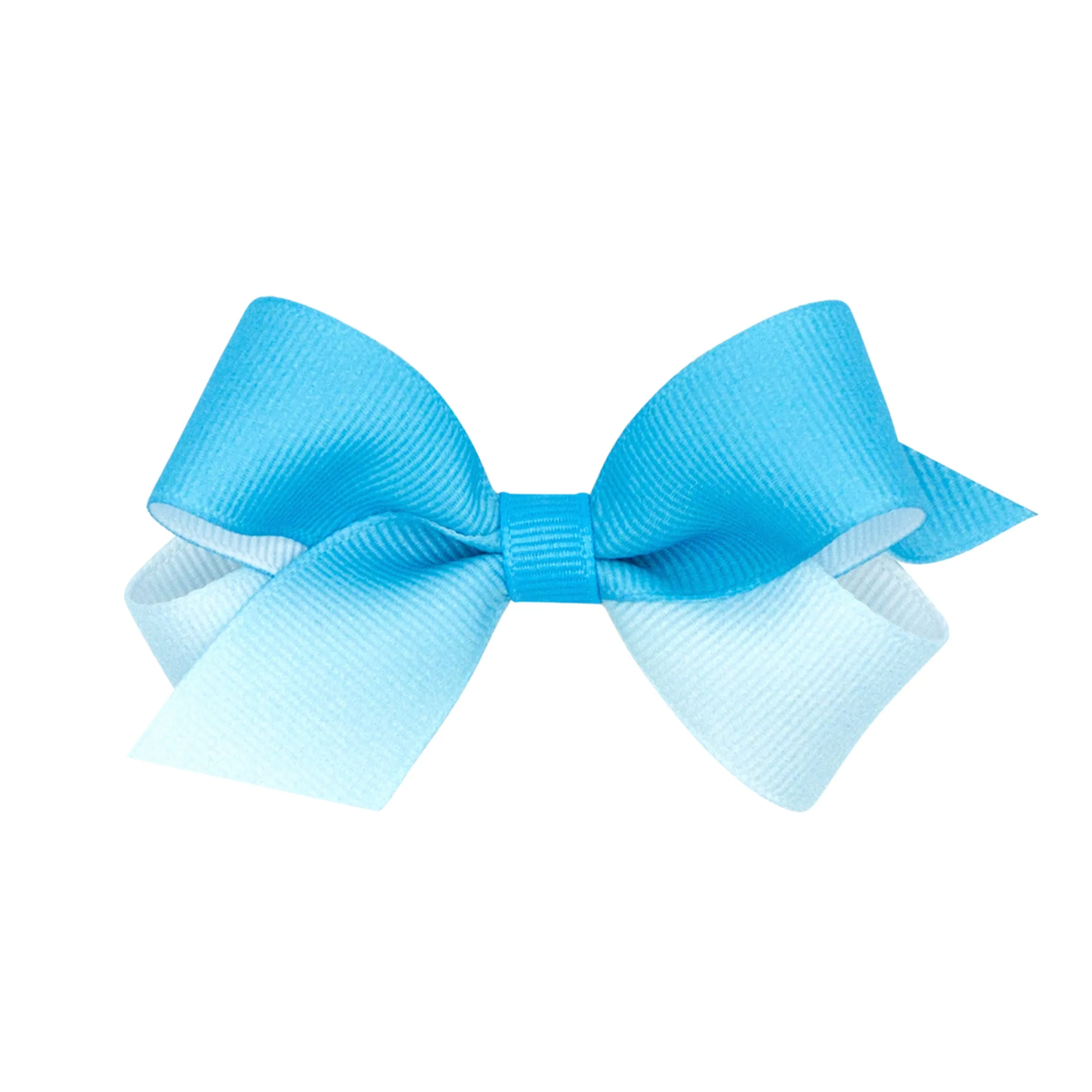 Blue Ombre Color-Block Print Hair Bow on Clippie