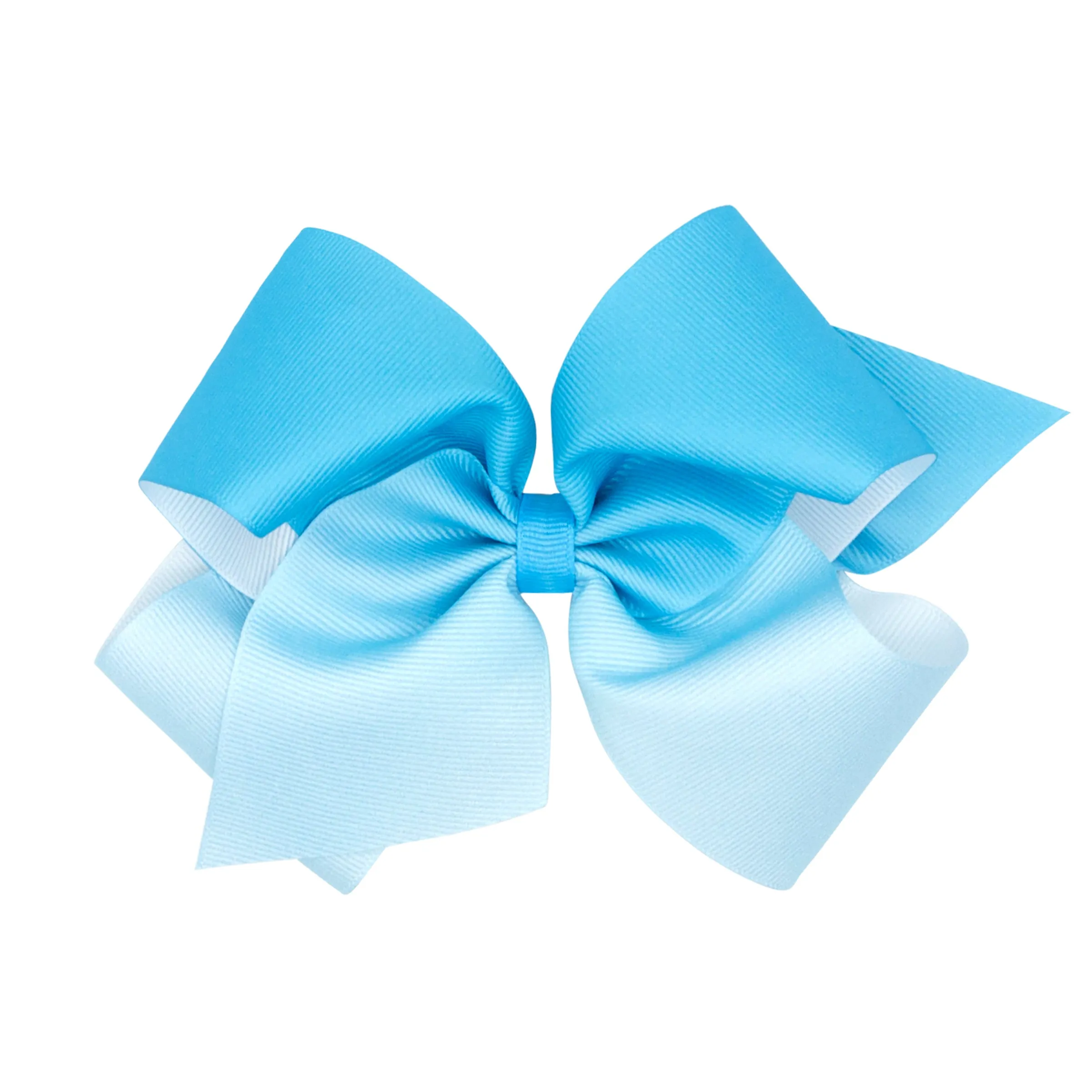 Blue Ombre Color-Block Print Hair Bow on Clippie