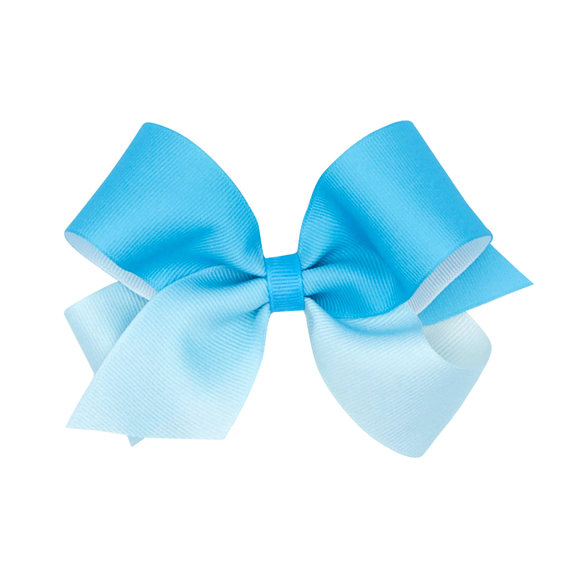 Blue Ombre Color-Block Print Hair Bow on Clippie