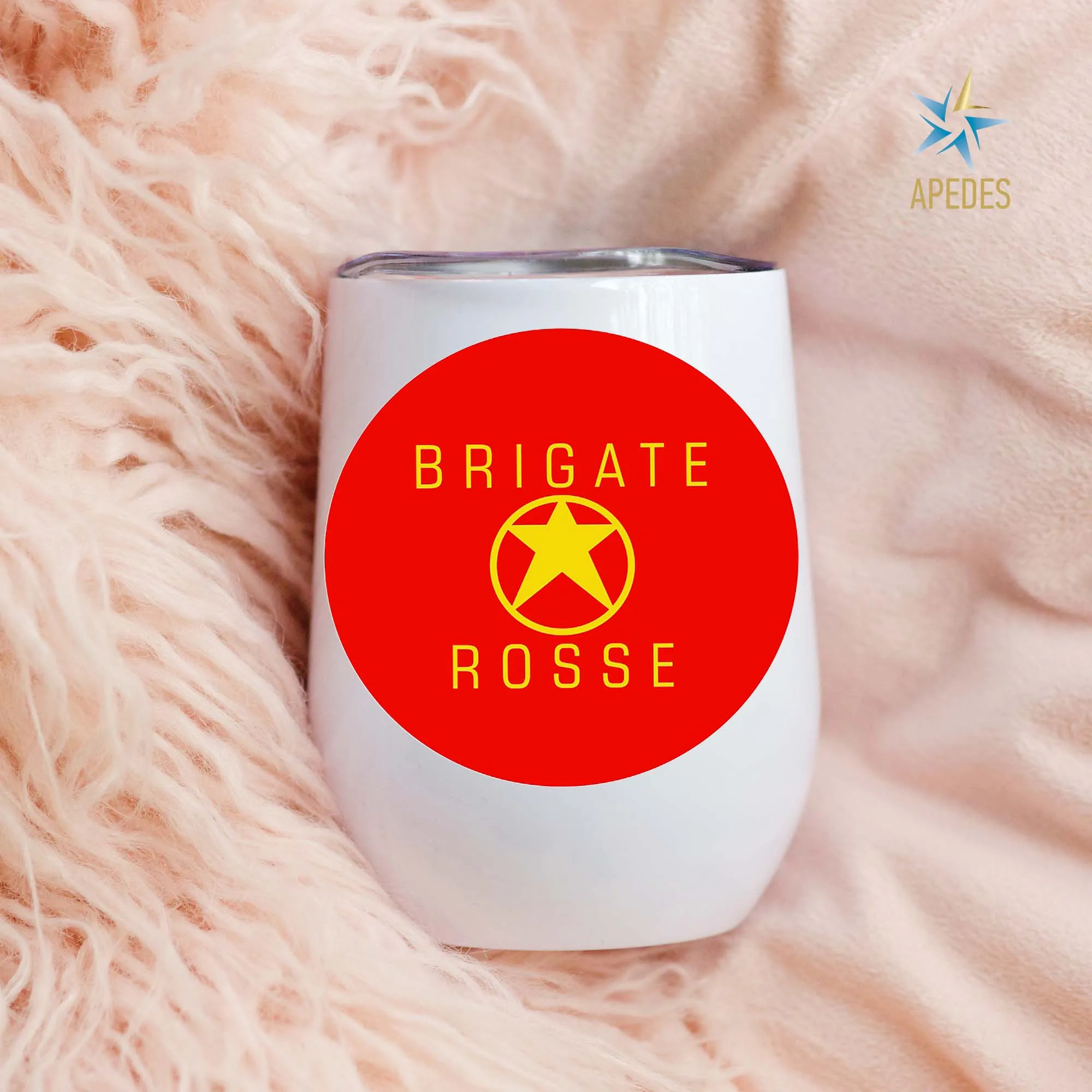 Brigate Rosse Italy Stainless Steel Stemless Wine Cup 12 OZ