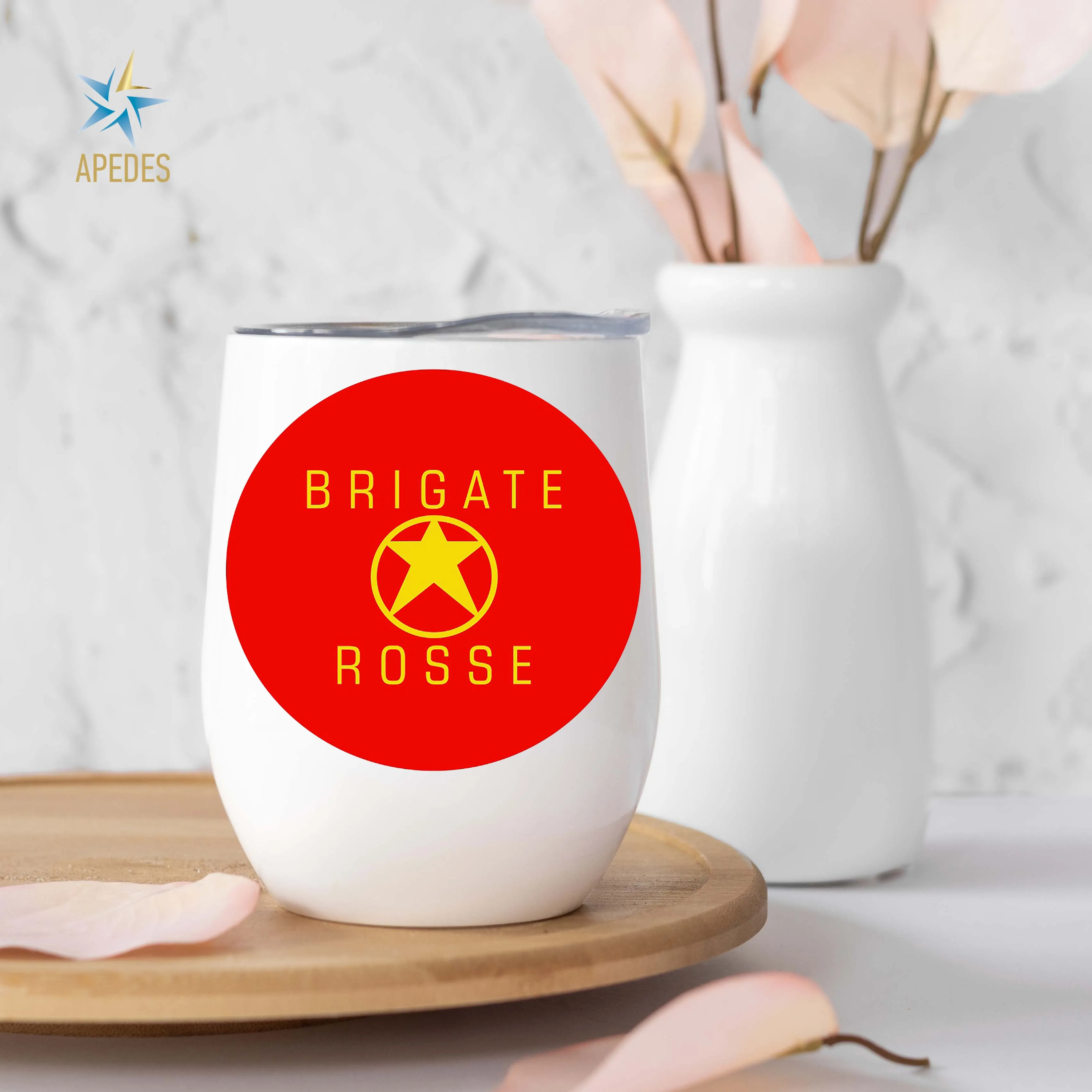 Brigate Rosse Italy Stainless Steel Stemless Wine Cup 12 OZ