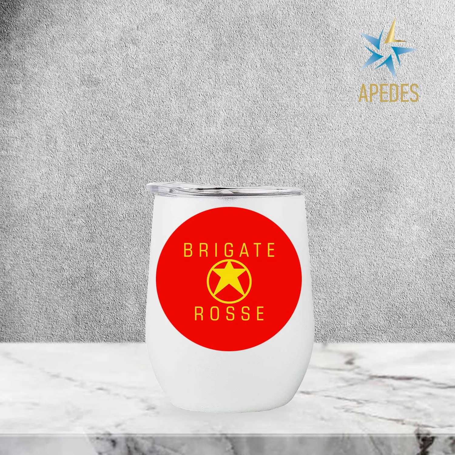 Brigate Rosse Italy Stainless Steel Stemless Wine Cup 12 OZ
