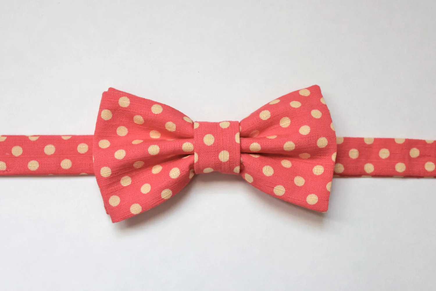 Bright Pink & Yellow Polka Dot Bow Tie