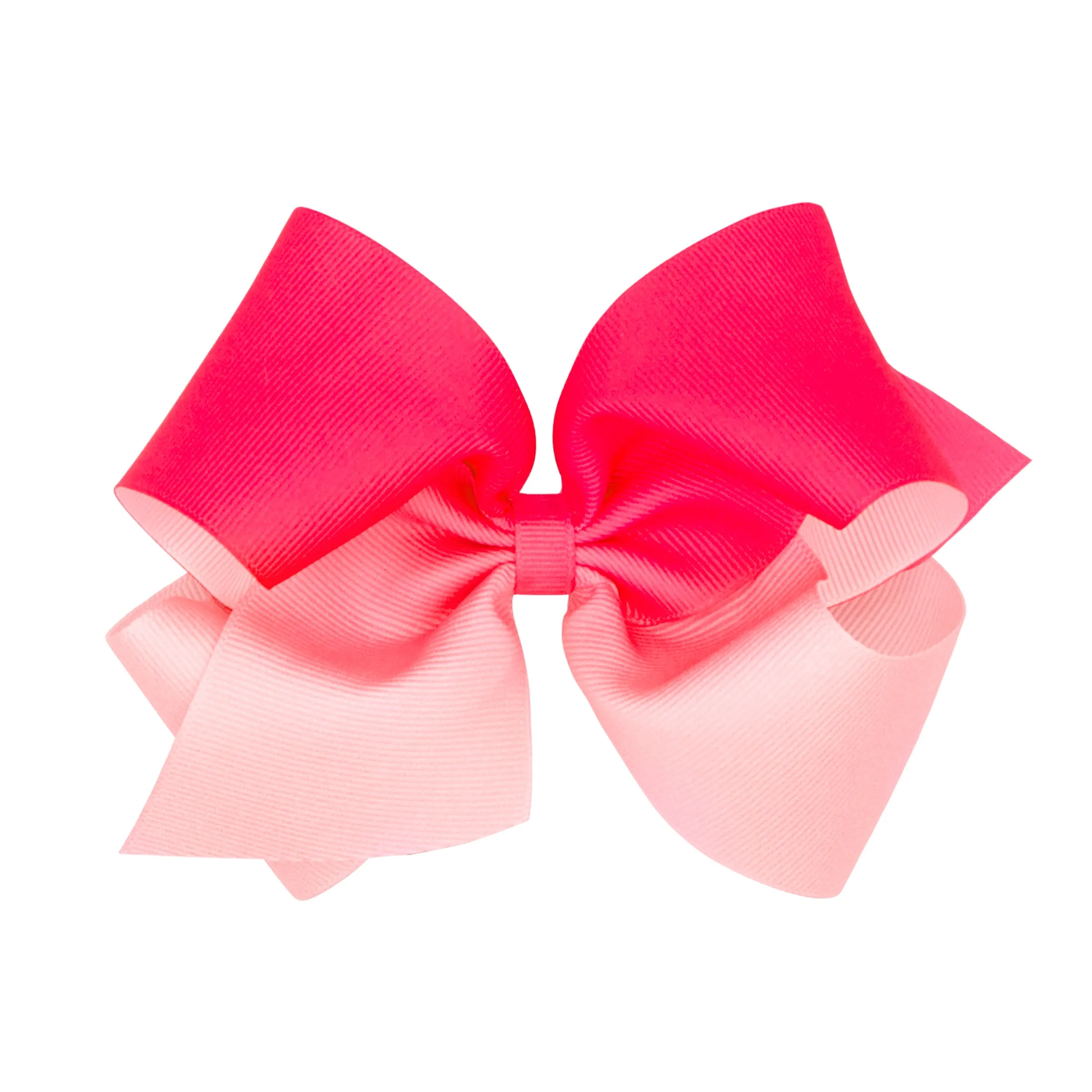 Bright Pink Ombre Color-Block Print Hair Bow on Clippie