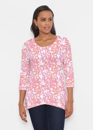 Camouflage Dots Pink (7912) ~ Katherine Hi-Lo Thermal Tunic