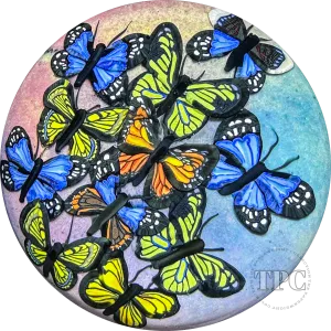 Cathy Richardson 2024 Glass Art Paperweight Flamework Butterfly Cloud 1 of 1