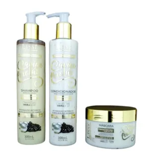 Caviar Pearls Damaged Hair Reconstruction Health Treatment Kit 3 Itens - Lissé
