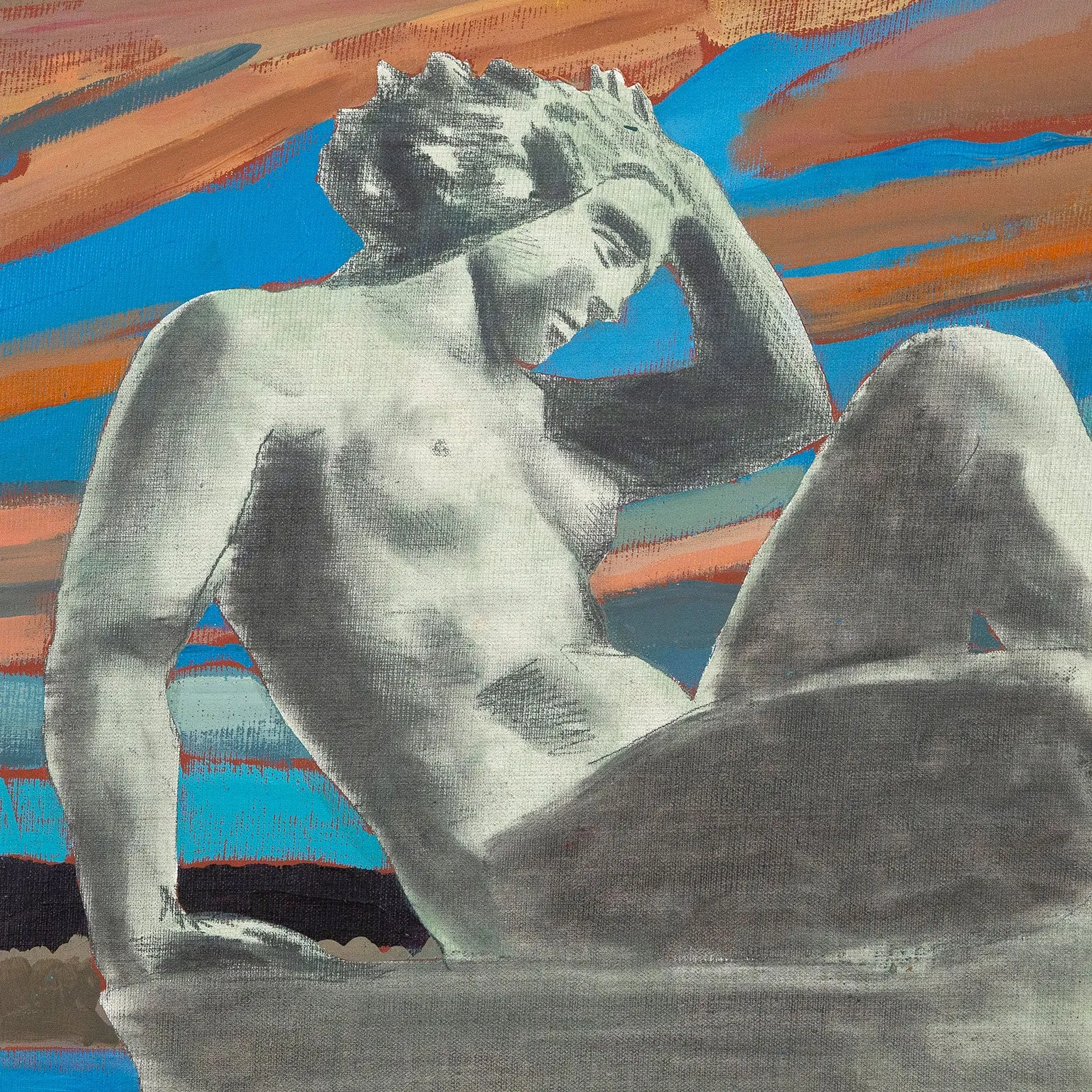 CHARLES PACHTER "STATUESQUE" PAINTING, 1980