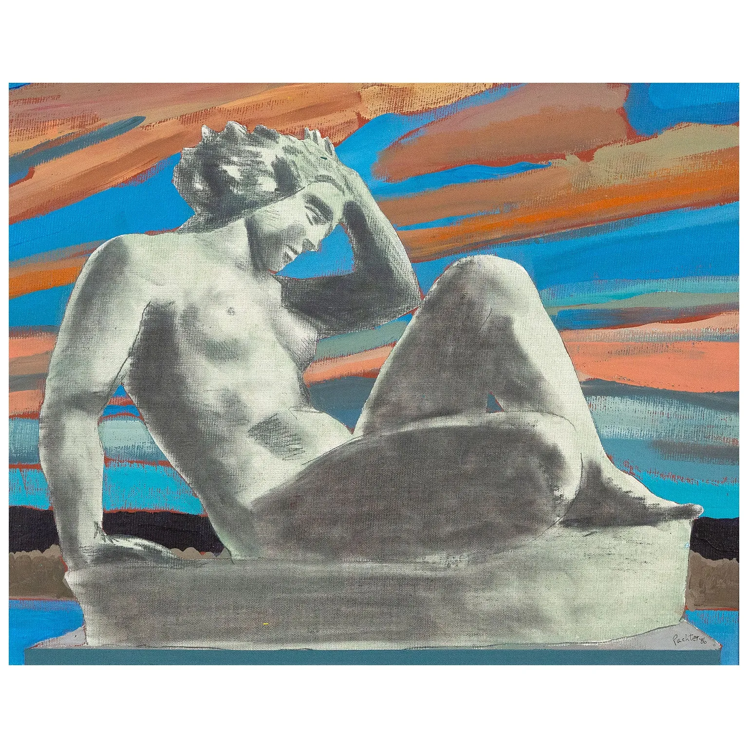 CHARLES PACHTER "STATUESQUE" PAINTING, 1980