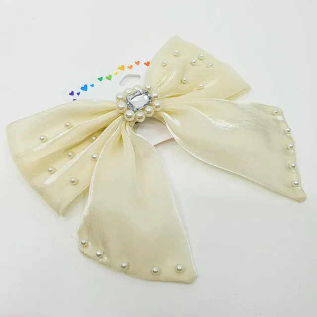 Claire's Ramadan White Hair Bows Clips & Grips
