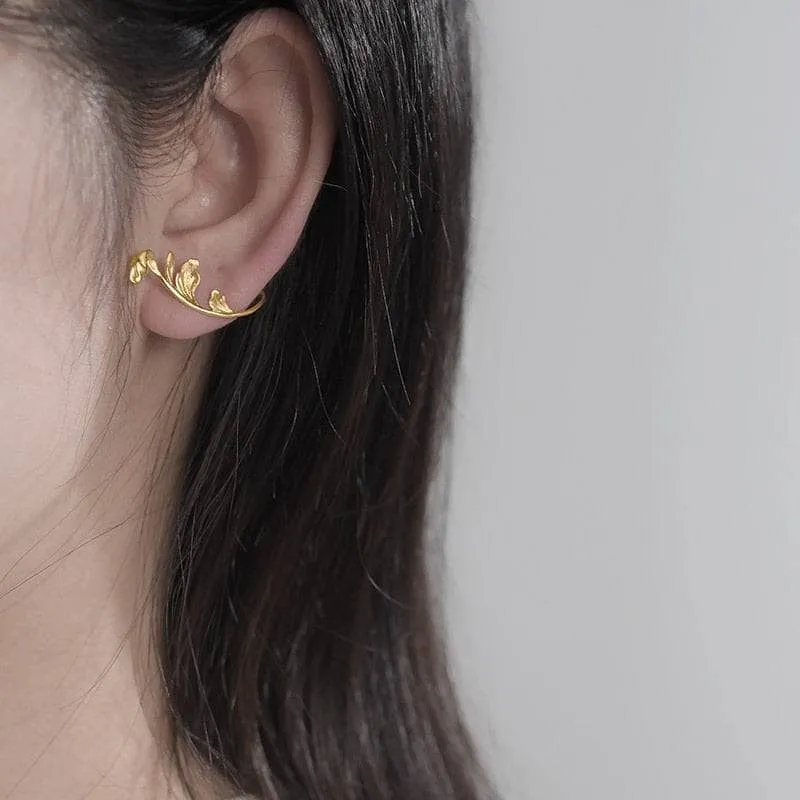 Classical Acanthus Leaf Stud Earrings