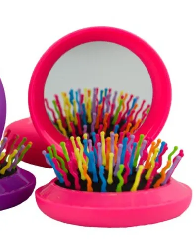 Collapsing Hair Brush with Mirror