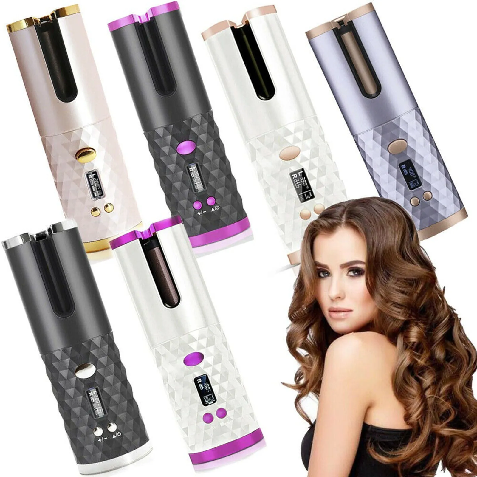 Cordless Hair Curler with Auto-Rotation