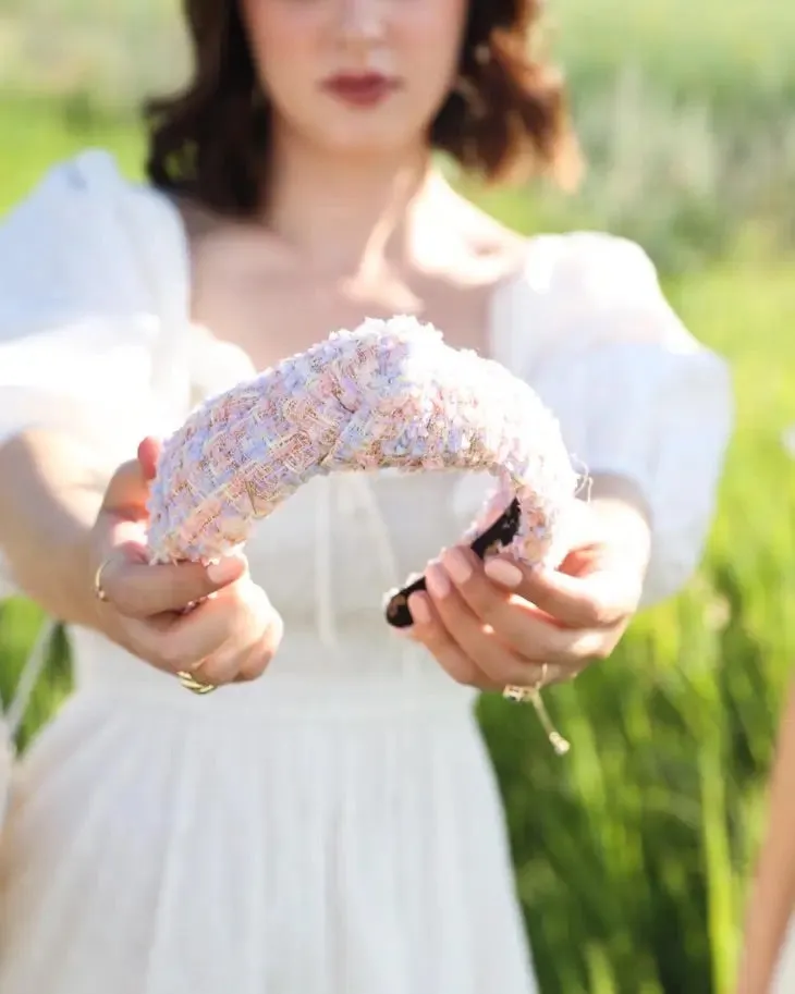 Cotton Candy Shimmer Tweed Headband