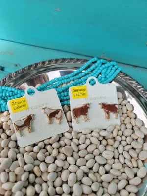 Cowhide Steer Earrings