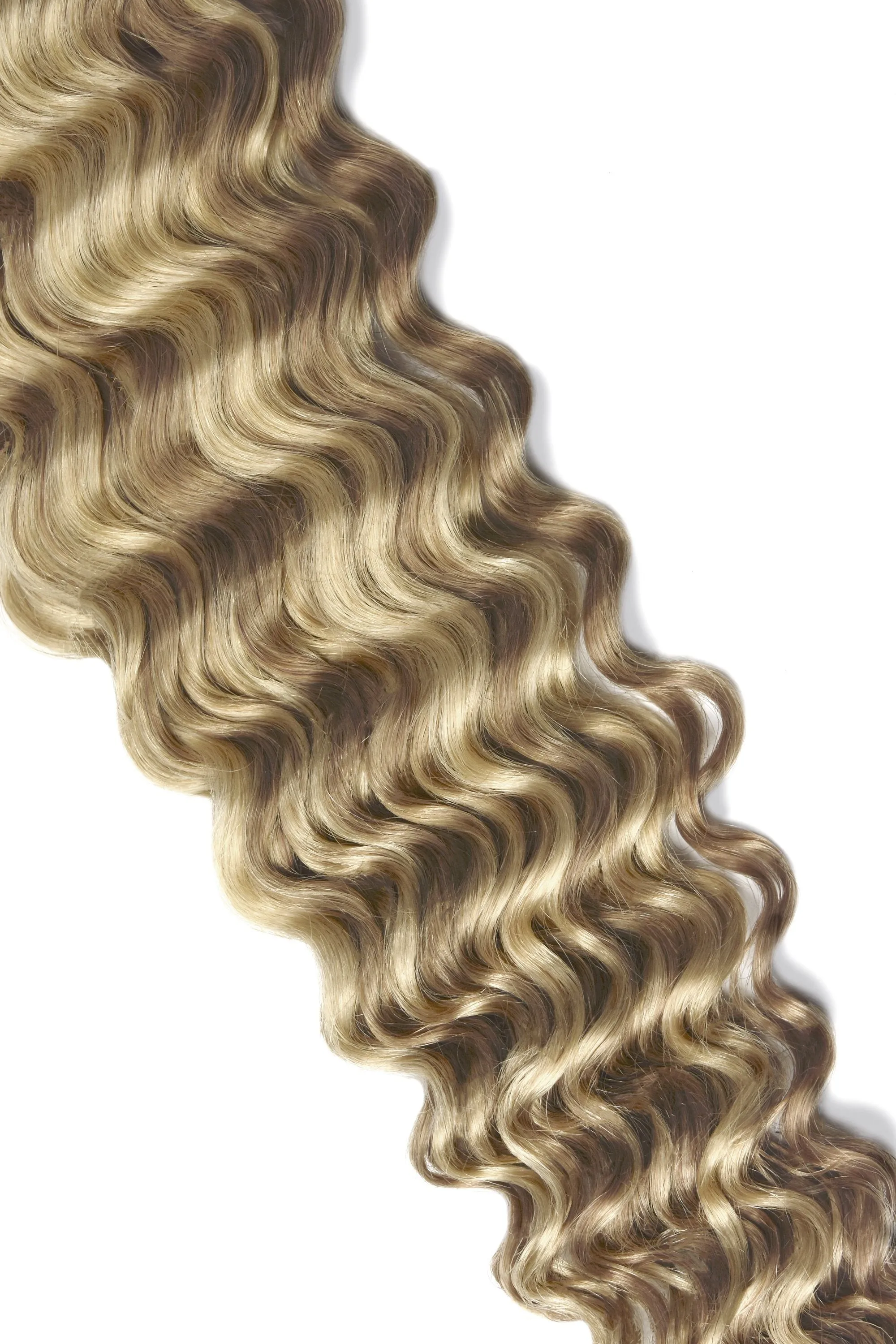 Curly Full Head Remy Clip in Human Hair Extensions - Biscuit Blondey (#18/613)