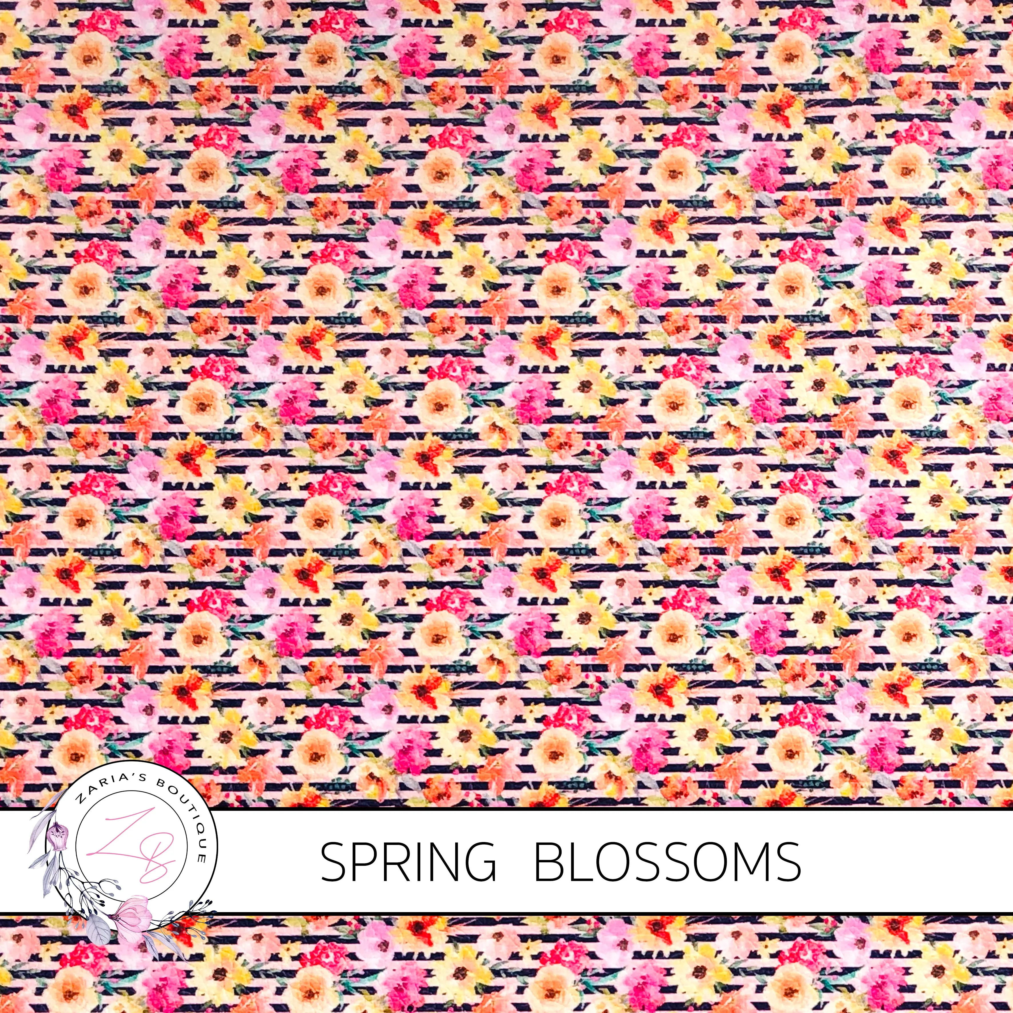 CUSTOM Spring Blossoms ~ Faux Leather ~ 1mm