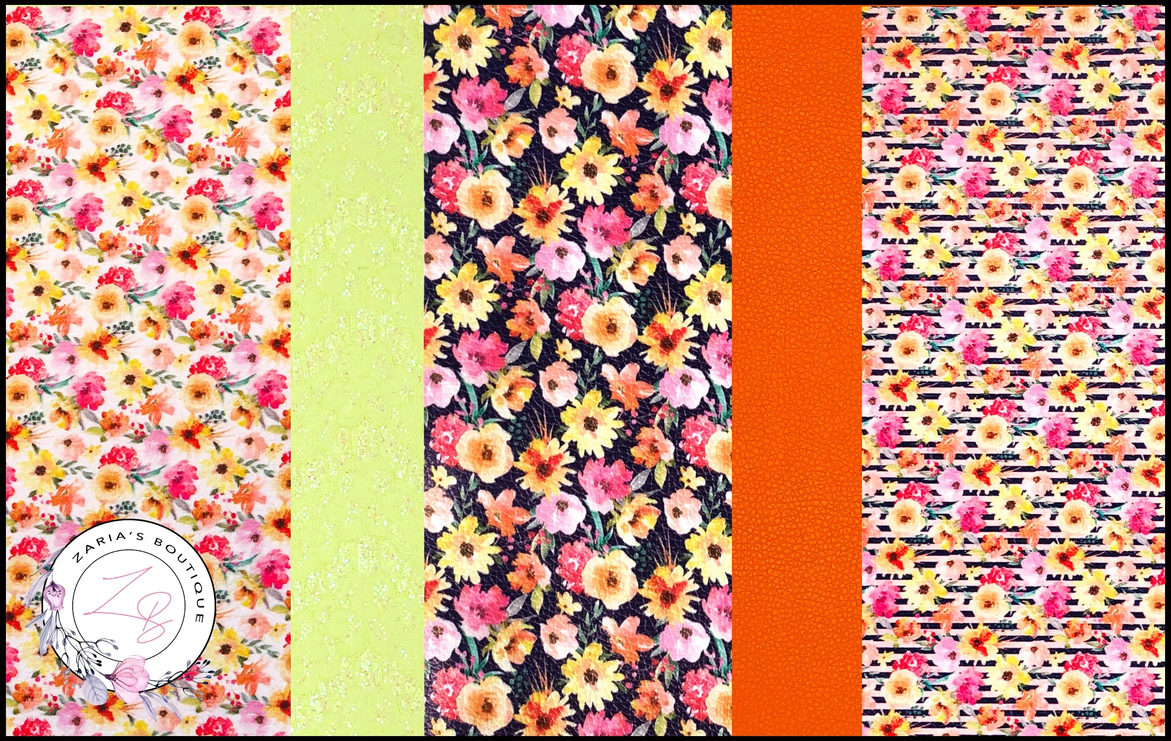 CUSTOM Spring Blossoms ~ Faux Leather ~ 1mm