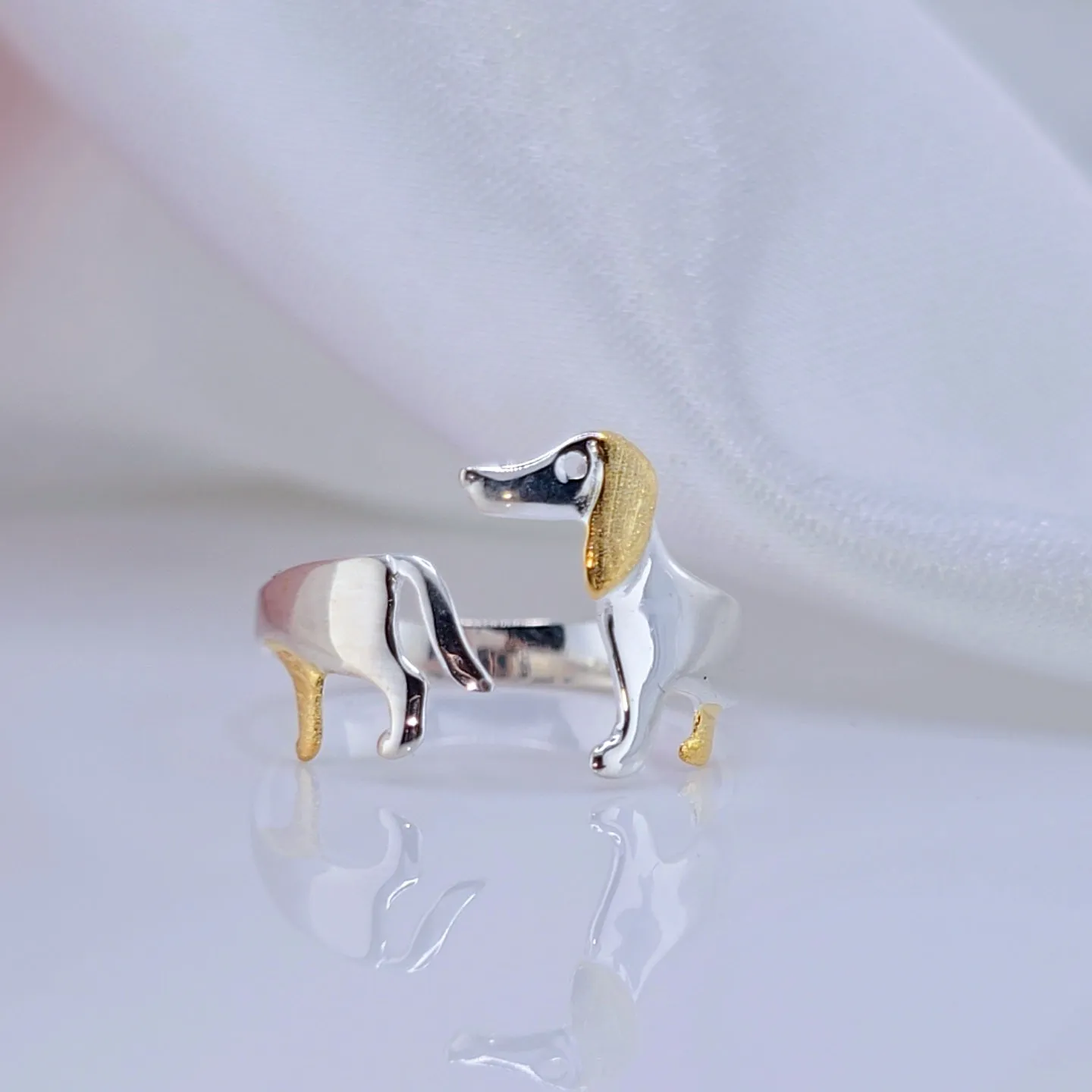 Cute Dachshund Dog Adjustable Ring