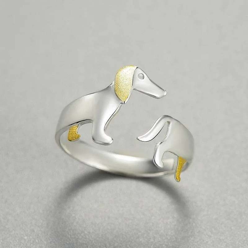 Cute Dachshund Dog Adjustable Ring