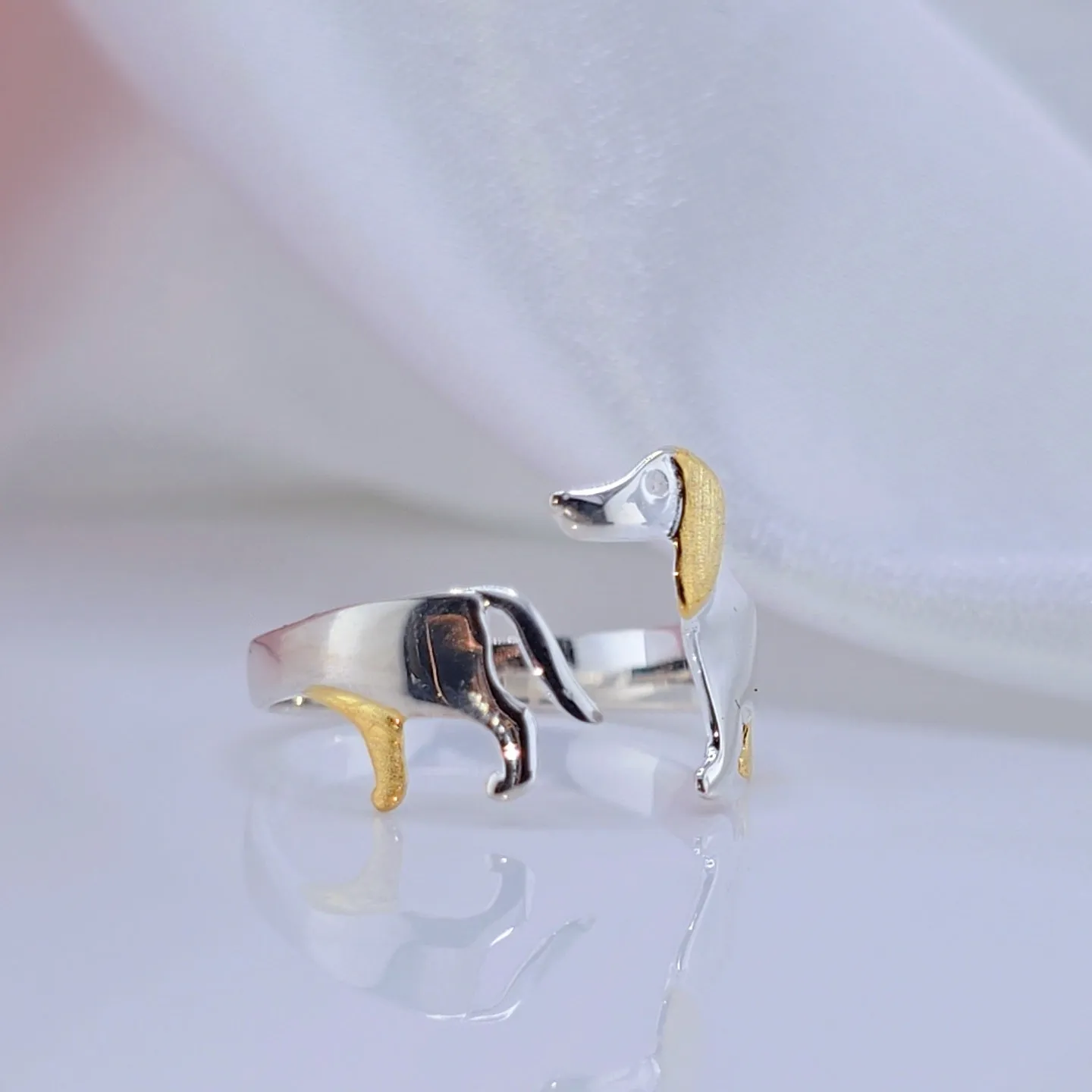 Cute Dachshund Dog Adjustable Ring