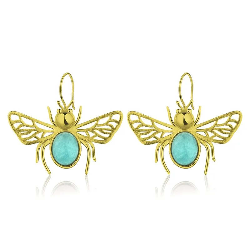 Cute Hollow Out Honeybee Dangle Earrings