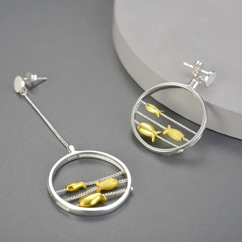 Cute Moving Happy Fishes Dangle Earrings