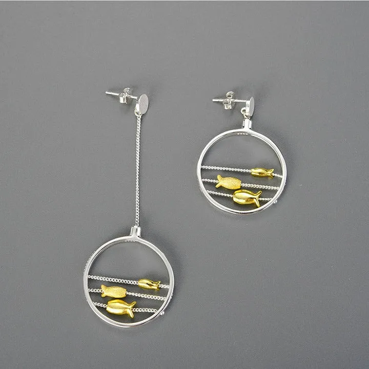 Cute Moving Happy Fishes Dangle Earrings
